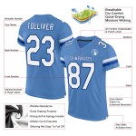 Football Blue Custom Mesh Light Jersey Authentic White-Royal