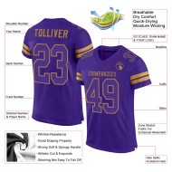 Authentic Football Custom Mesh Purple-Old Jersey Purple Gold