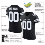 White-Silver Authentic Custom Black Mesh Jersey Football White-Silver Authentic Custom Black Mesh Jersey Football