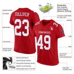 Red White Jersey Mesh Authentic Football Custom Red White Jersey Mesh Authentic Football Custom