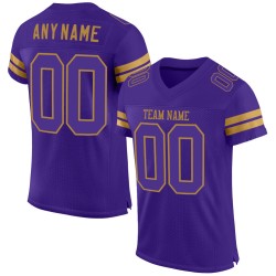 Authentic Football Custom Mesh Purple-Old Jersey Purple Gold