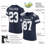 Mesh Football Jersey Custom Navy Authentic White-Gray