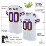 Custom Football Mesh Purple-Gold Jersey Authentic White