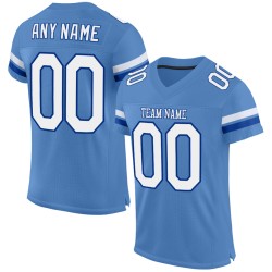 Football Blue Custom Mesh Light Jersey Authentic White-Royal
