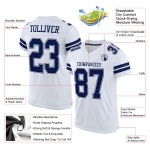 Navy-White Mesh Jersey Authentic Custom White Football Navy-White Mesh Jersey Authentic Custom White Football