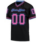 Throwback Blue Custom Black Mesh Pink-Powder Jersey Authentic Football