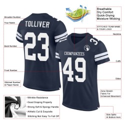 White Mesh Jersey Custom Football Navy Authentic White Mesh Jersey Custom Football Navy Authentic