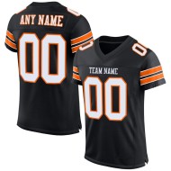 Authentic Custom Jersey White-Orange Football Black Mesh