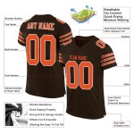 Jersey Custom Mesh Authentic Orange-White Football Brown