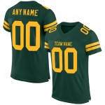 Gold Custom Football Jersey Green Authentic Mesh