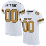 White Authentic Custom Old Jersey Gold-Black Football Mesh