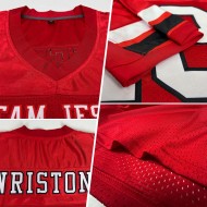 Authentic Jersey White-Black Red Football Custom Mesh Authentic Jersey White-Black Red Football Custom Mesh