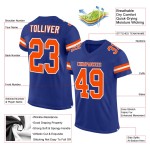 Custom Orange-White Mesh Jersey Royal Football Authentic