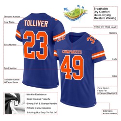 Custom Orange-White Mesh Jersey Royal Football Authentic Custom Orange-White Mesh Jersey Royal Football Authentic