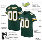 Football Authentic Custom Green White-Gold Jersey Mesh