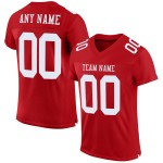 Red White Jersey Mesh Authentic Football Custom