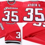 Throwback Football Red White-Black Jersey Authentic Mesh Custom