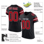 Black Football Jersey Red-White Custom Mesh Authentic
