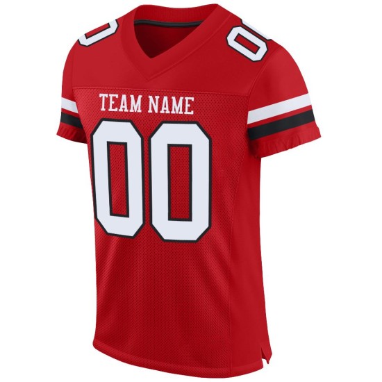 Authentic Jersey White-Black Red Football Custom Mesh