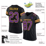 Mesh Football Jersey Custom Authentic Purple-Gold Black