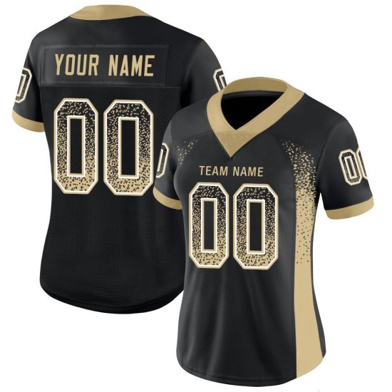 Vegas Football Gold-White Mesh Fashion Drift Custom Black Jersey