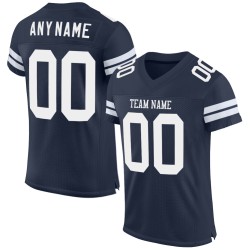 White Mesh Jersey Custom Football Navy Authentic