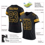 Football Jersey Black-Gold Black Authentic Custom Mesh