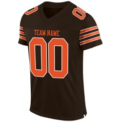 Jersey Custom Mesh Authentic Orange-White Football Brown Jersey Custom Mesh Authentic Orange-White Football Brown