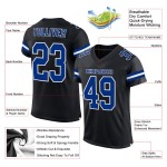 Custom Mesh Football Black Royal-White Jersey Authentic