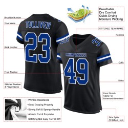 Custom Mesh Football Black Royal-White Jersey Authentic