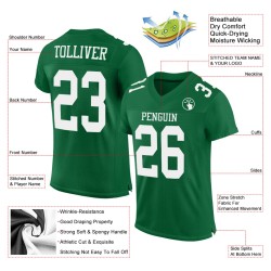 White Authentic Green Kelly Mesh Jersey Football Custom
