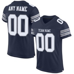 Jersey Authentic White-Light Navy Mesh Football Gray Custom