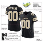 Football Jersey Vegas Authentic Black Gold-White Custom Mesh