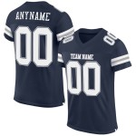 Mesh Football Jersey Custom Navy Authentic White-Gray