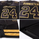Football Jersey Black-Gold Black Authentic Custom Mesh