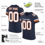 Jersey White-Orange Football Mesh Authentic Navy Custom