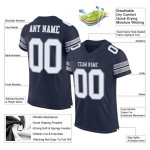 Jersey Authentic White-Light Navy Mesh Football Gray Custom