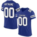 Custom Mesh Authentic Jersey White-Black Football Royal