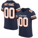 Jersey White-Orange Football Mesh Authentic Navy Custom