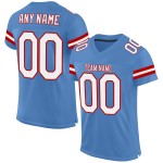 Authentic Mesh White-Red Light Blue Jersey Football Custom Authentic Mesh White-Red Light Blue Jersey Football Custom