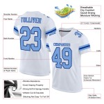 Light White Mesh Blue-Royal Authentic Football Jersey Custom