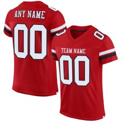 Authentic Jersey White-Black Red Football Custom Mesh
