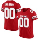Authentic White-Gray Mesh Football Jersey Custom Red Authentic White-Gray Mesh Football Jersey Custom Red