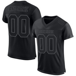 Black Custom Steel Jersey Mesh Football Gray Authentic
