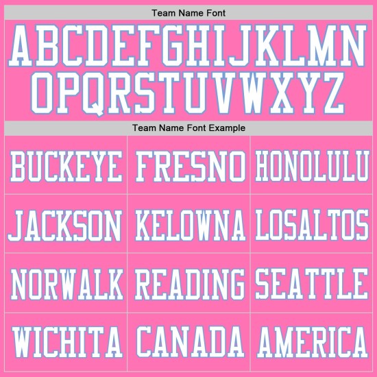 Pink Football Blue Mesh White-Light Custom Jersey Authentic