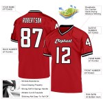 Throwback Football Red White-Black Jersey Authentic Mesh Custom