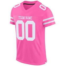Football Jersey Authentic Pink White Custom Mesh