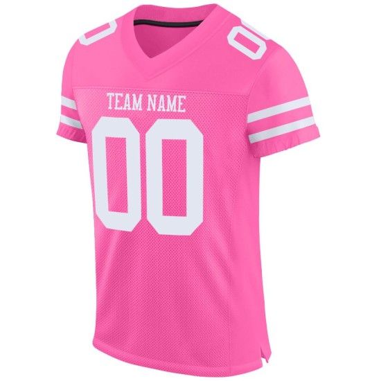 Football Jersey Authentic Pink White Custom Mesh