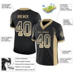 Vegas Football Gold-White Mesh Fashion Drift Custom Black Jersey