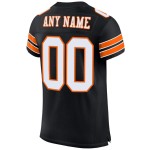 Authentic Custom Jersey White-Orange Football Black Mesh
